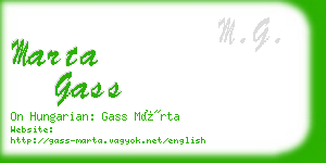 marta gass business card